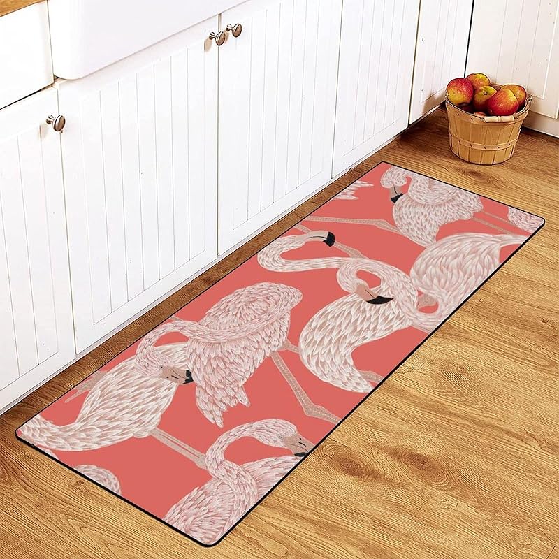 MoBlinko Leaf Rug Monstera Leaves Room Decor Kitchen Rugs Leaf Bath Mat Non Skid Washable Standing Floor Mat Runner Carpet for Home Farmhouse Sink