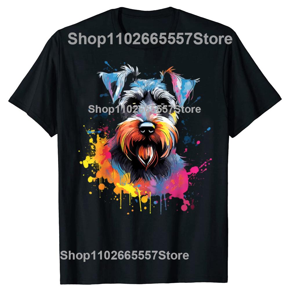 Funny Vintage Schnauzer Dog Squad Graphic Tshirt Men Women Hip Hop Oversized T Shirt 100 Cotton Comfort Tshirts