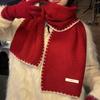 Snow Night Christmas Red Super Soft Wool Blended Scarf Heavy Industry Edge Locking Craft Versatile Couple Scarf