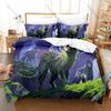 Mythical Fantasy Creature Dragon Griffin Mermaid HD Print Bedding Set Duvet Cover + 2 Pillowcases Polyester Fantasy Game Room