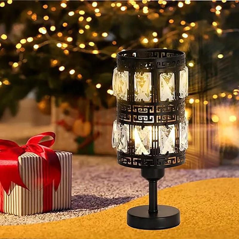 Neue Kristall-Tischlampe, 2er-Set, Tischlampen für Schlafzimmer, schwarze Nachttischlampen für das Wohnzimmer, kleine dekorative Schreibtischlampe