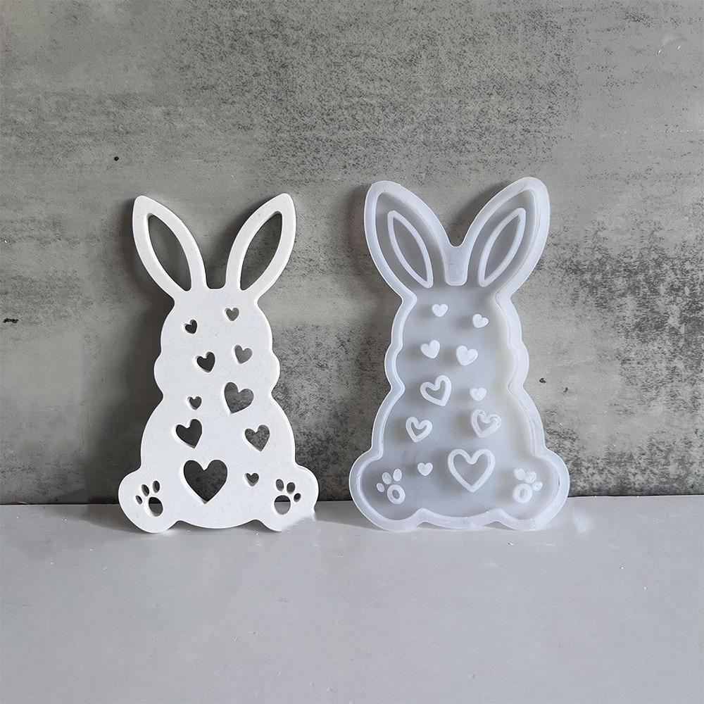 Hollow Bunny Plaster Drop Glue Mold Cartoon Rabbit Lamp Box Mold  Easter Ornament