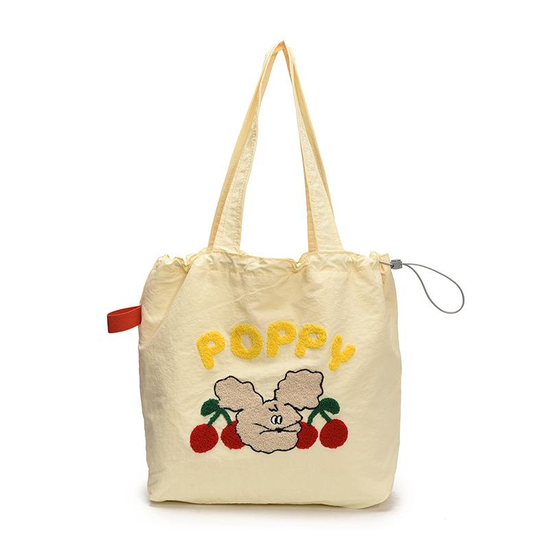 Милая вышитая сумка-тоут на шнурке для женщин – холщовая сумка через плечо с дизайном вишни