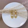 European Baroque Faux Pearl Teardrop Hoop Earrings - Unique Geometric Design