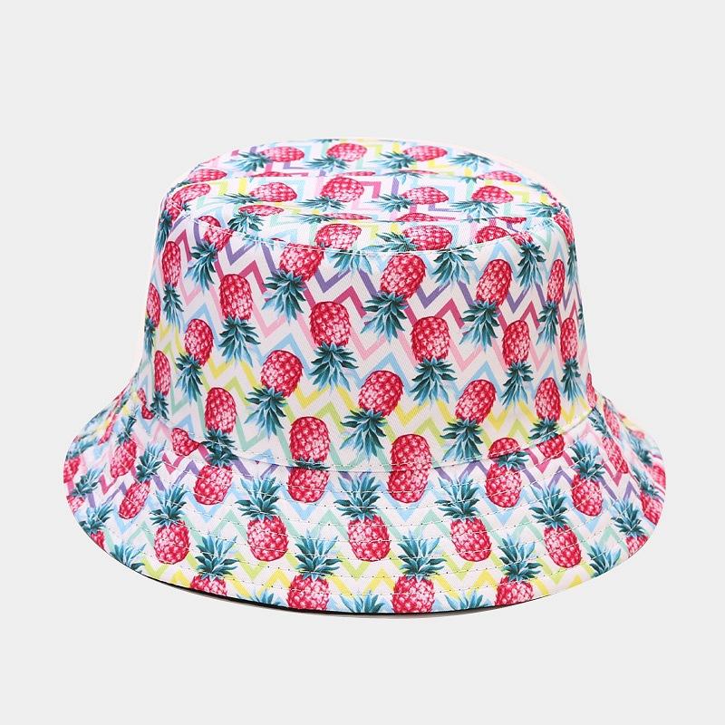 Creative Printed Fruit Pattern Bucket Cap Unisex Outdoor Leisure Fisherman Hat Summer Beach Uv Protection Sun hats Panama Bob