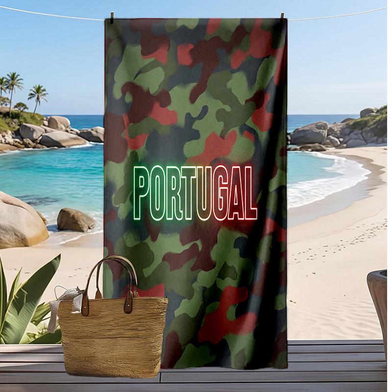 Asciugamano da Spiaggia Stampa Calcio Portogallo Asciugatura Rapida Super Assorbente Morbido Asciugamano da Bagno per Nuoto Spiaggia Viaggio Souvenir Regalo