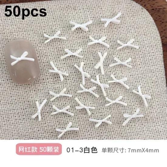 French Ribbons Colorful Resin Cute Bowknot Charm Leopard Print Bow Tie Nail Art Decorations Manicure Tools Accessories Wholesale