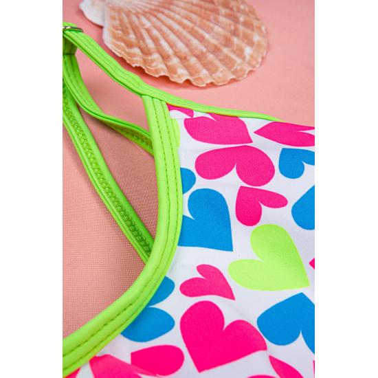 Set de bikini cu fustă roz flexibilă pentru fete