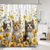 Funny Cute Animal Shower Curtain Riding Shark Cat, Dog In Bathtub and Pretty Pig Polyester Fabric Shower Curtains Bathroom Decor