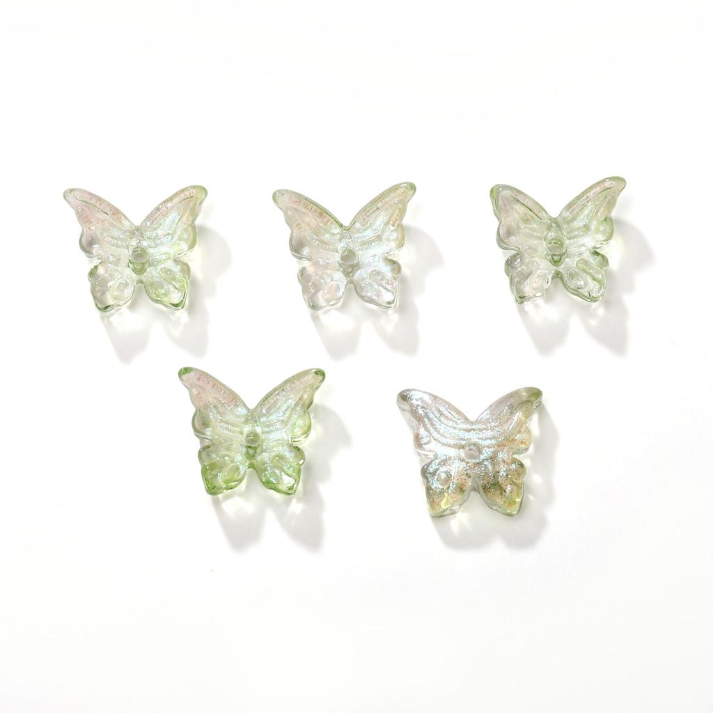 10 ks Skleněné motýlkové korálky s ocáskem Volné distanční korálky pro výrobu šperků DIY Náramek Náhrdelník