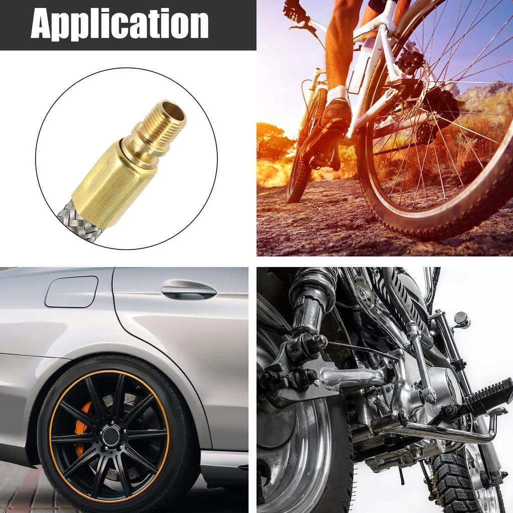 X AUTOHAUX Air Chuck Inflator Tire Valve Connect Pipe Compressor Pump Flexible Stainless Steel