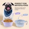 2pcs Collapsible Pet Silicone Dog Food Water Bowl Outdoor Camping Travel Portable Folding Supplies Dishes with Carabiner