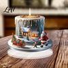 Winter Snow Scene Ornaments Christmas Apple Lollipop 2D Acrylic Figurine Ornament with Santa Waterproof Holiday Home Decor Inside Tabletop