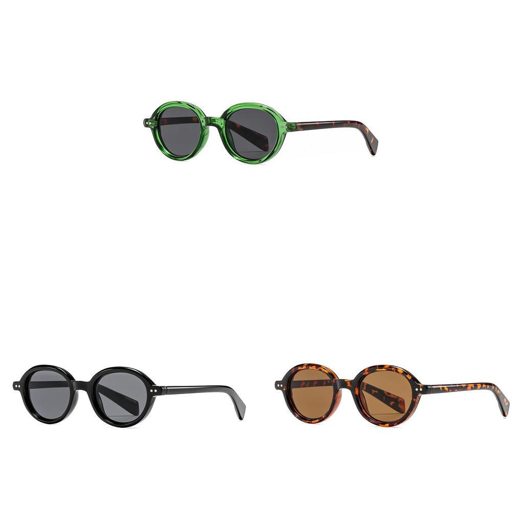 Retro Korean Style Round Frame Sunglasses With Uv400 Protection For Outdoor Fashion And Sun Protection