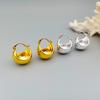 European & American Retro Hollow Sphere 18k Gold-Plated Brass Earrings for Women