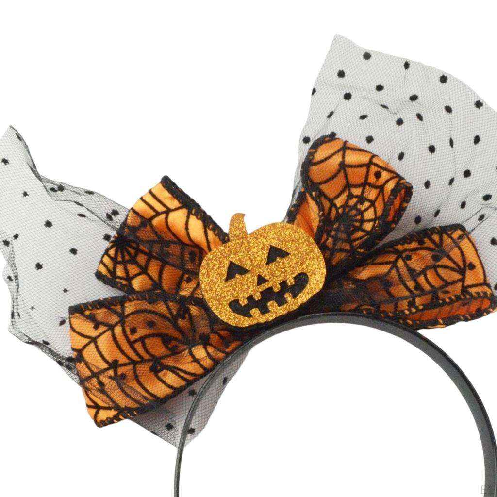 Black Bowknot Hairband Headwear Halloween Pumpkin Headband Party Favors