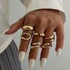 6-teiliges Set hochwertiger, farbechter Ringe, offene Kreuz-Fingerringe, modische und vielseitige personalisierte Ring-Accessoires.