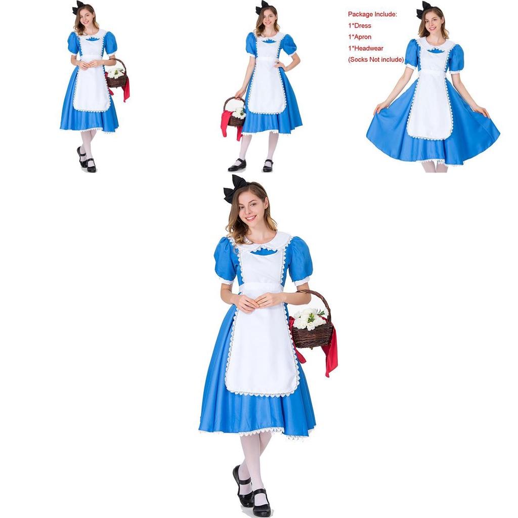 Costume da Cameriera Alice nel Paese delle Meraviglie Abito Traspirante Squisitamente Realizzato!