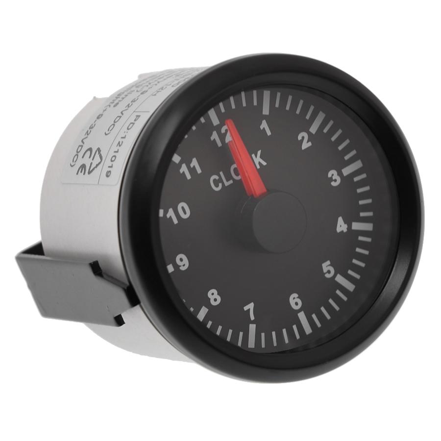 52mm 2" Clock Gauge 12 Hours Meter Red Backlight For Car Truck Boat Yacht Black