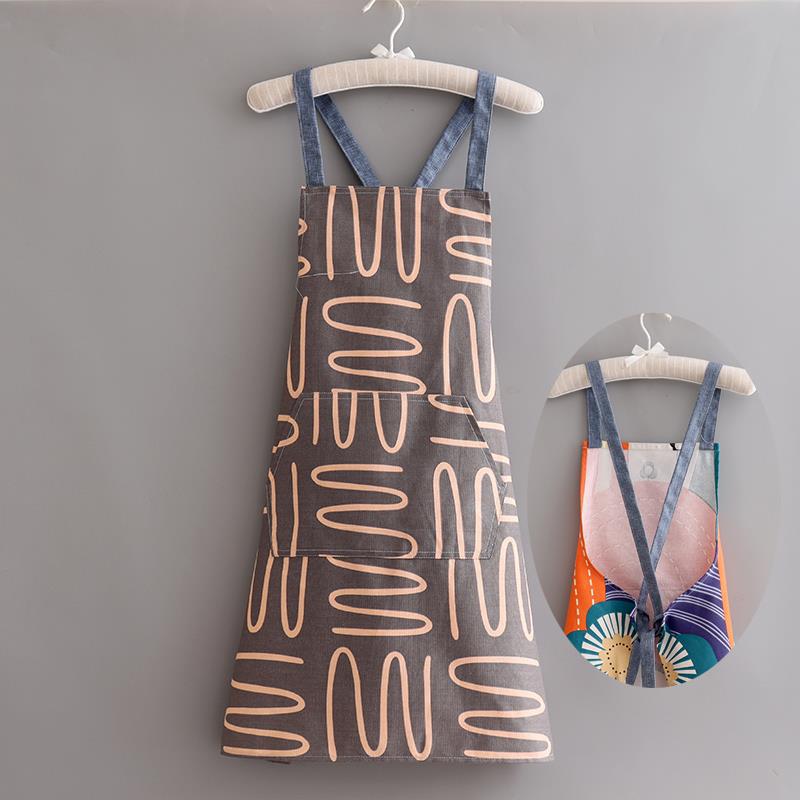 

Летний дышащий женский холщовый фартук для готовки в японском стиле