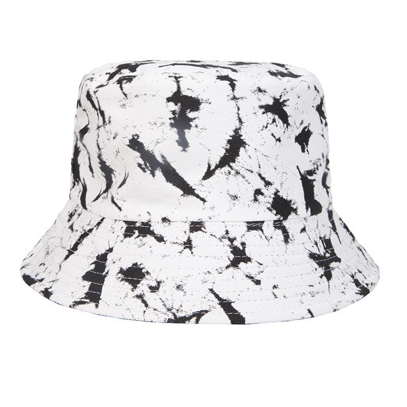 Versatile Hat Style Retro Tie Dye Printing Womens Sunshade Fishermans Hatscaps
