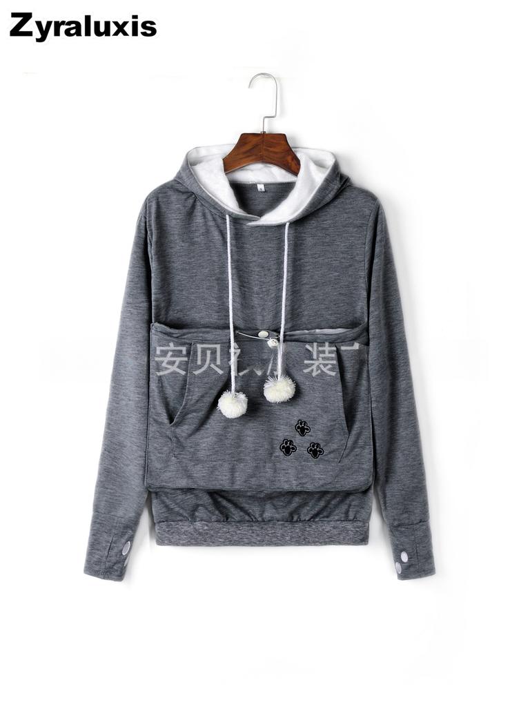Women's Oversized Pockets Hoodie with Long Sleeve and Warm Sherpa Lining for Fall Winter Daily Wear