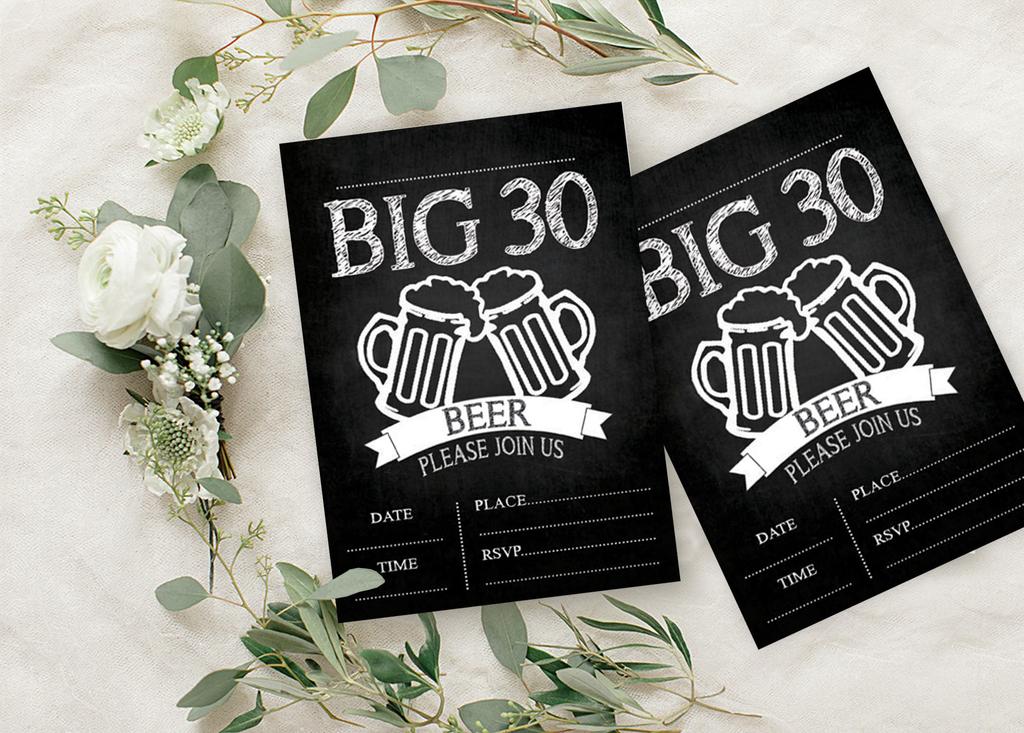 Darling Souvenir Black Birthday Invitation Card Printable Fill or Write In Blank Invites Party Supplies Pack Of 28 5 X 7