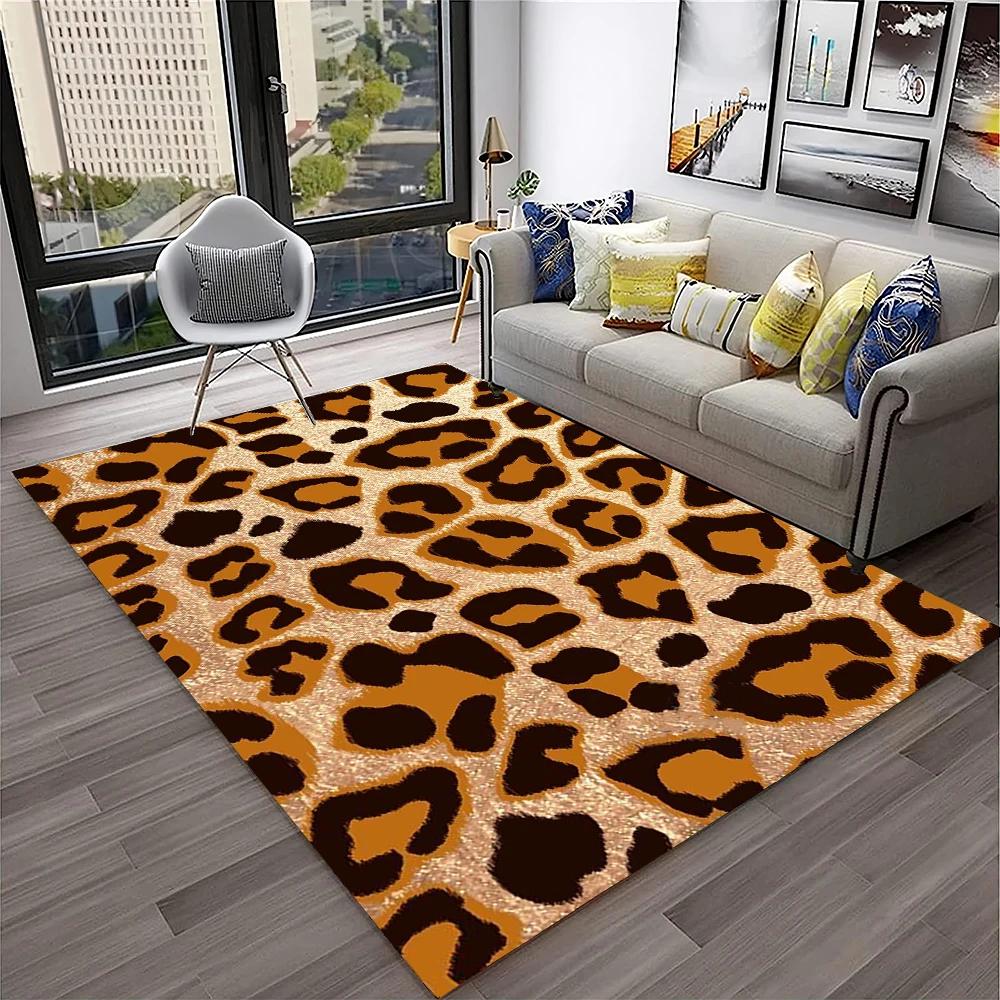 Wild Leopard Stripe Print Series Carpet Rug for Home Living Room Bedroom Sofa Doormat Decor,kid Play Area Rug Non-slip Floor Mat