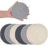 8Pcs Boho Style Cotton Woven Coasters Set Thickened Absorbent Potholders Set Eco-Friendly Trivets Set Cooking