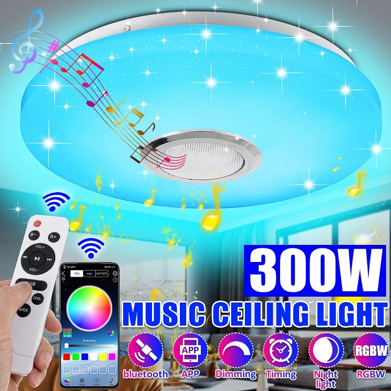 300W Modern RGB Dimmable Music Ceiling Lamp Remote&APP Control Ceiling Lights for Home Speaker Lighting Fixture AC180-265V