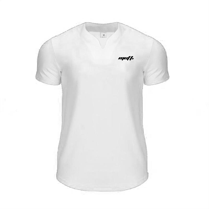 Muscleguys Men's Versatile V-neck Breathable Short Sleeve T-shirt Sports Casual Cool Fitness Clothing