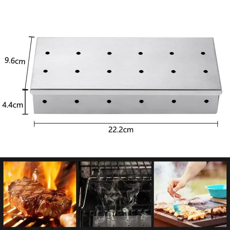 1 pièce d'accessoires pour barbecue en acier inoxydable pour extérieur, fumoir à froid, boîte à fumée pour barbecue, ...