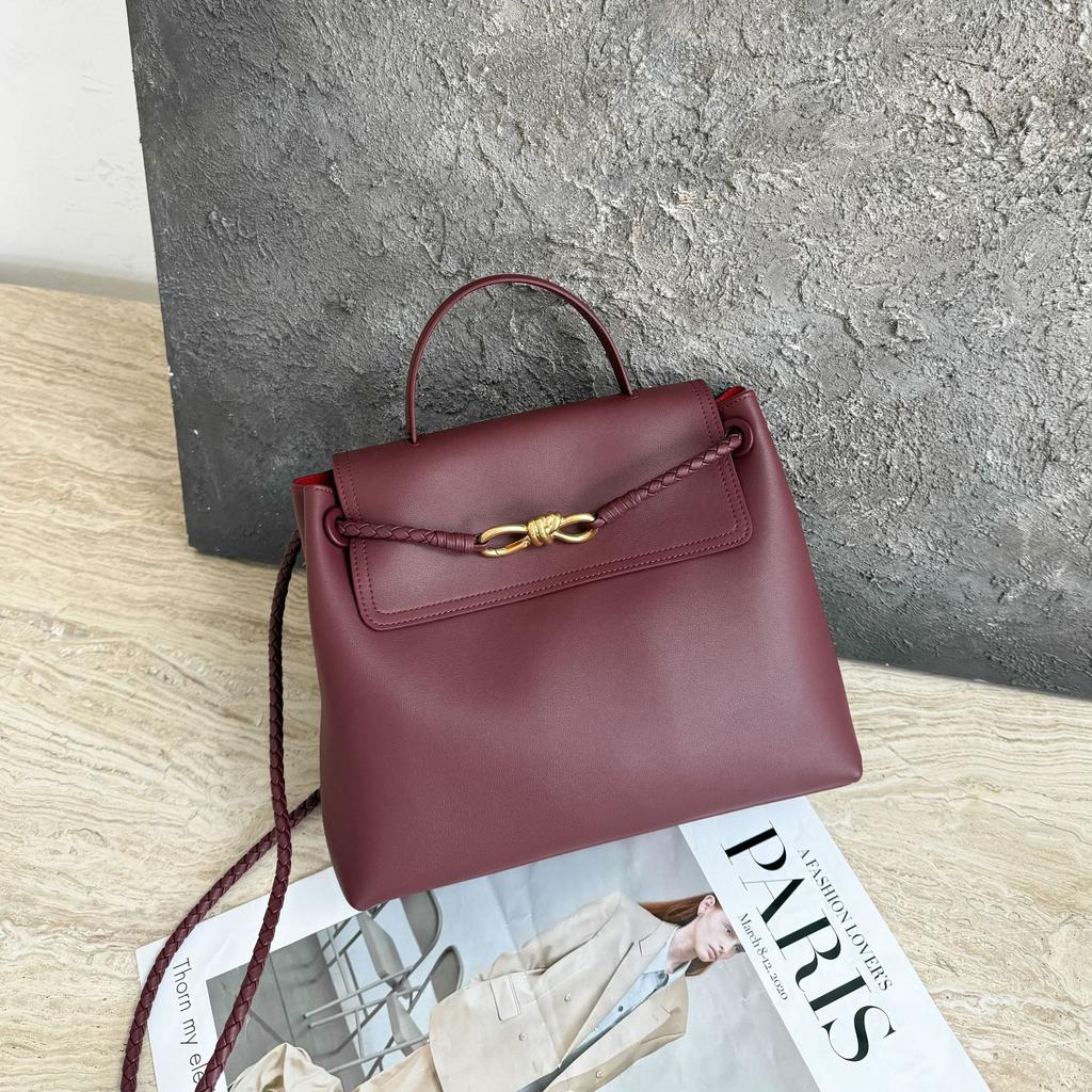 Skórzana Torebka Ręczna Stylu Old Money Luksusowa Europejski i Amerykański Styl Damska Torba Tote