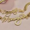 Gold Silver Rose Gold Plating 8 mm Cuban Link Stainless Steel Multiple Initial Alphabet Letter Names Necklace