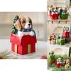 Cute Gift Puppy Resin Desktop Ornament For Holiday Scene Display
