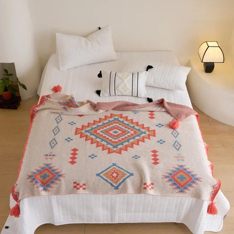 Bohemian Blanket Soft Sofa Cover Summer Blanket Office Nap Blankets Air Conditioning Blankets Knit Blanket For Travel