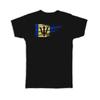 Barbados Flag Modern Country Expat T Shirt