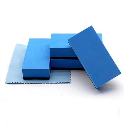 16/40pcsCar azul bloco de esponja quadrado superfície de veludo Pano de Microfibra construção ferramenta especial bloco de esponja para encerar Ferramenta de Limpeza