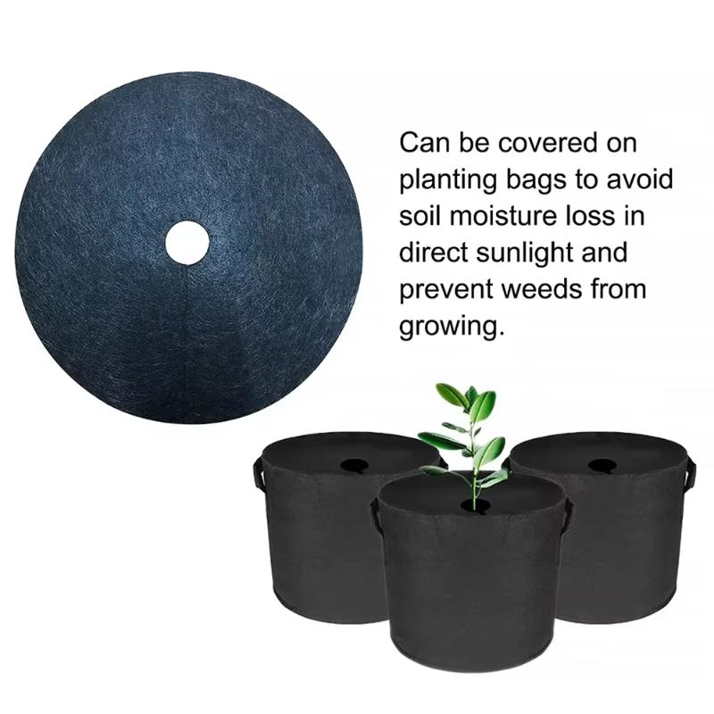 10PCS Tree Protection Weed Mats Ecological Control Non-Woven Cloth Mulch Ring Round Weed Barrier Plant Cover for Orchard Garden