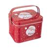 2pcs Christmas Candy Boxes with Handle Handheld Sweets Tins Portable Tinplate Candies Holders Sugar Storage Container