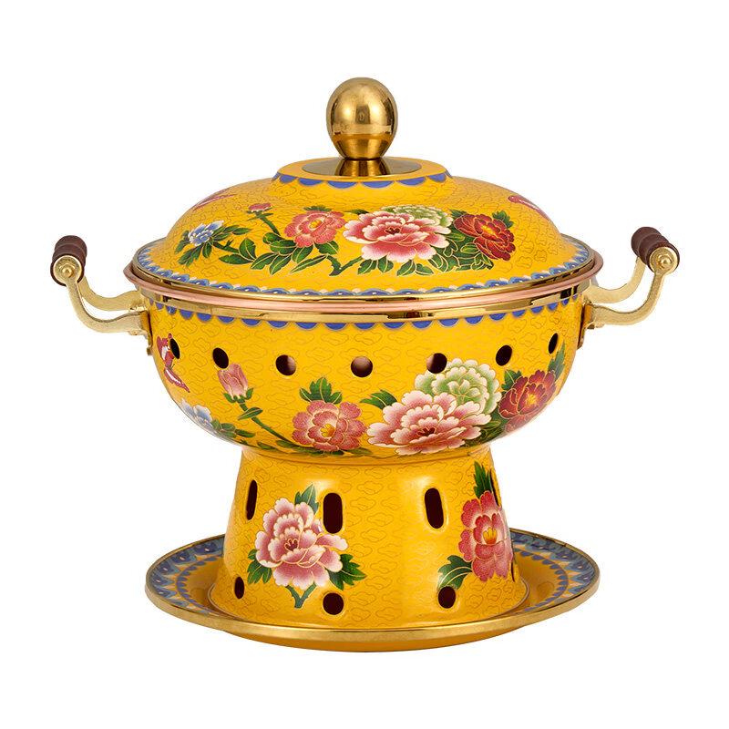 Cloisonné Thickened Pure Copper Mini Hot Pot