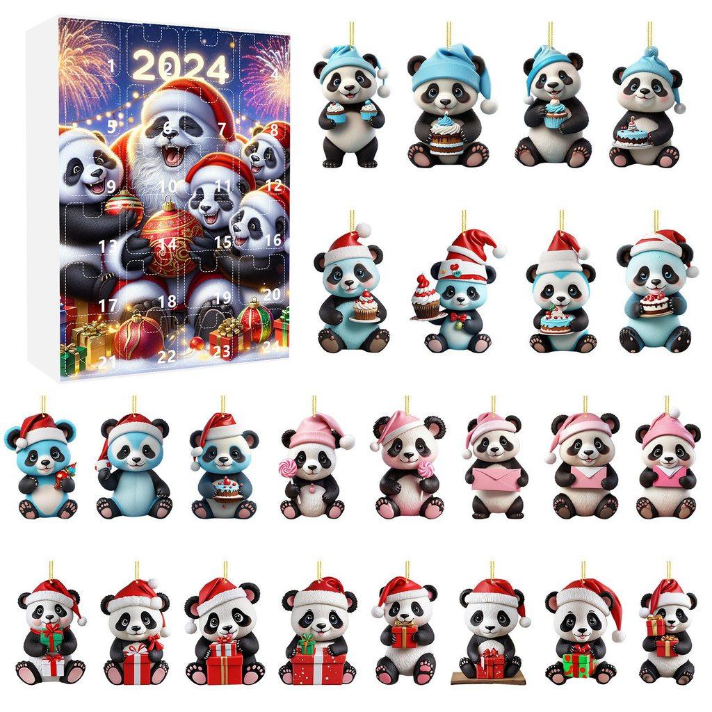 Christmas Countdown Blind Box With Panda Hanging Decor For Holiday Gift Giving