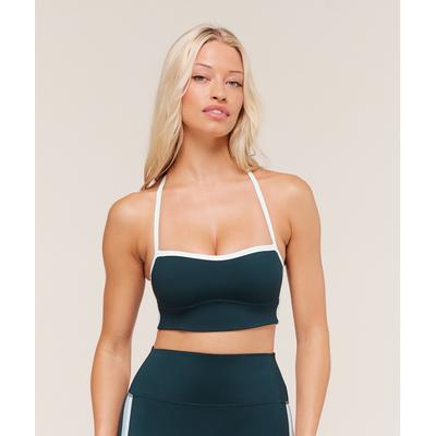Piping Sports Bra Deep Petrol Blue Smoke Blue Soft White B4c6h Udxp