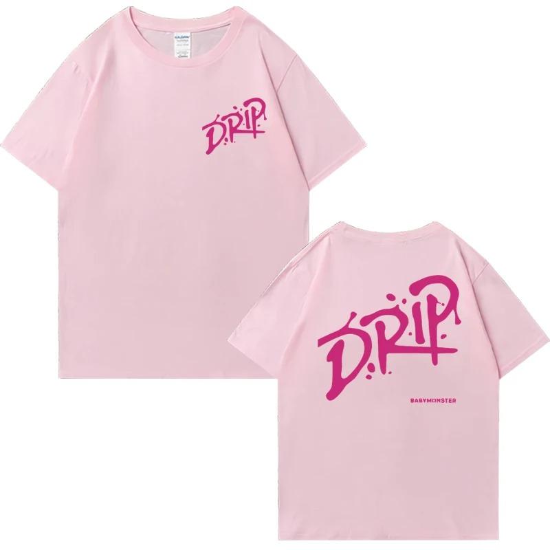 

Babymonster Drip Album World Tour 2026 Double Sided Print Short Sleeve T-shirts Men Women Cotton Black Tops Unisex T Shirt M чорний