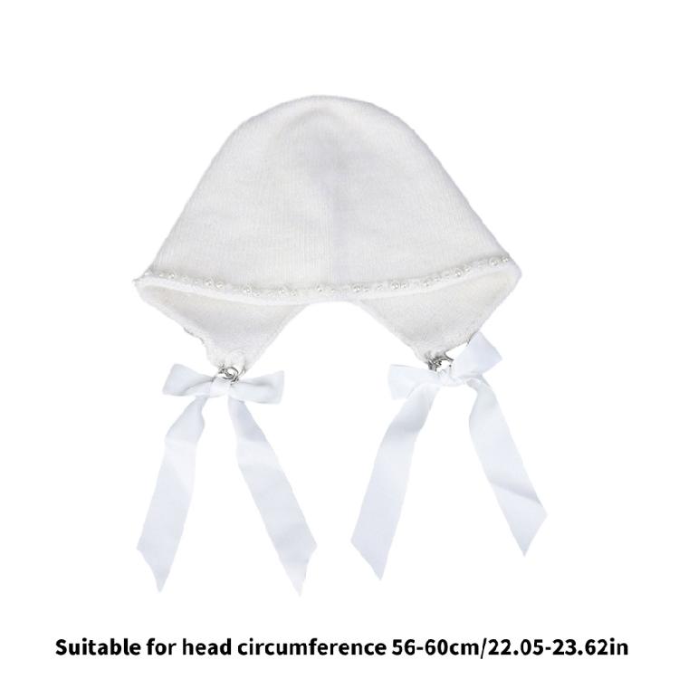 Stylish Earflap Hat Elegant Bows Tassels Pearls Earflap Hat Stylish Women Hat for Trendy Accessorizing