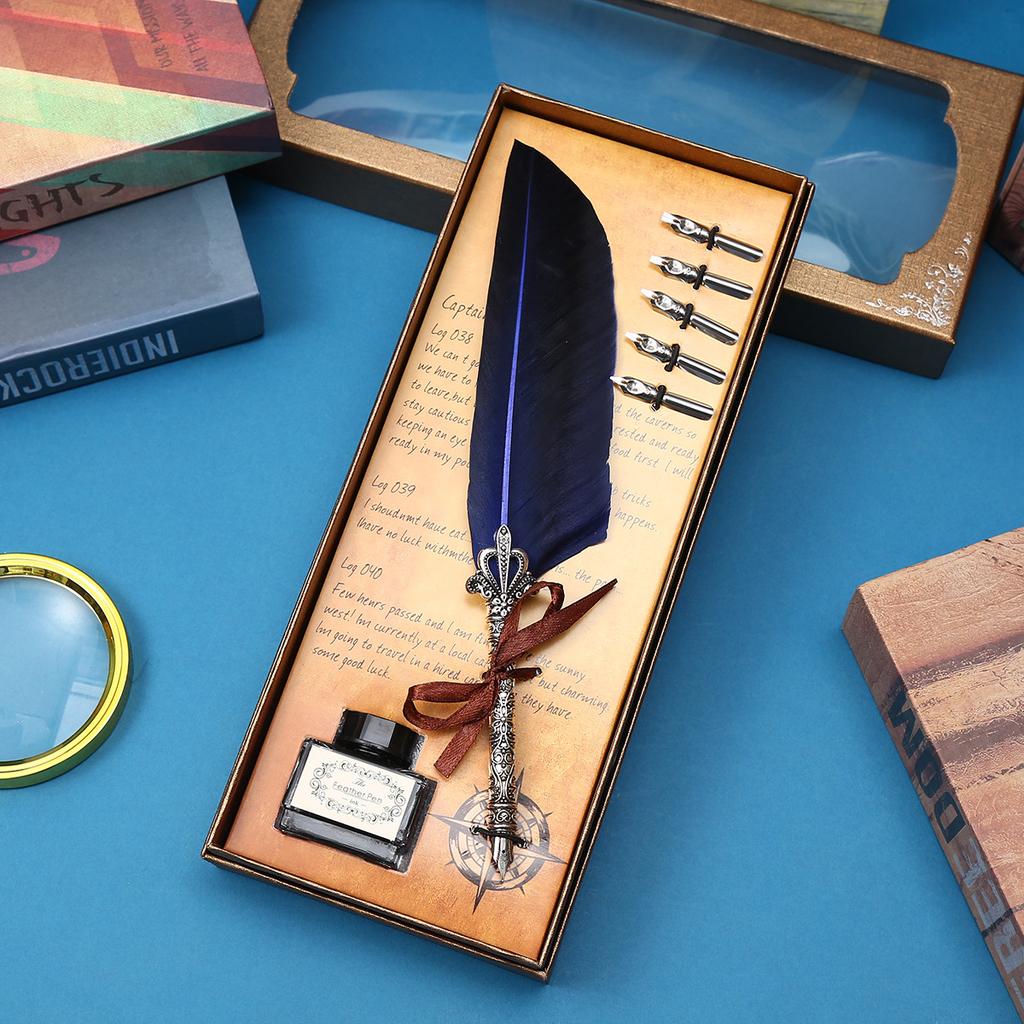 British Quill Set, Water-Dipped Quill Pen Gift Box, Gift Pens For Male And Female Students On Children'S Day