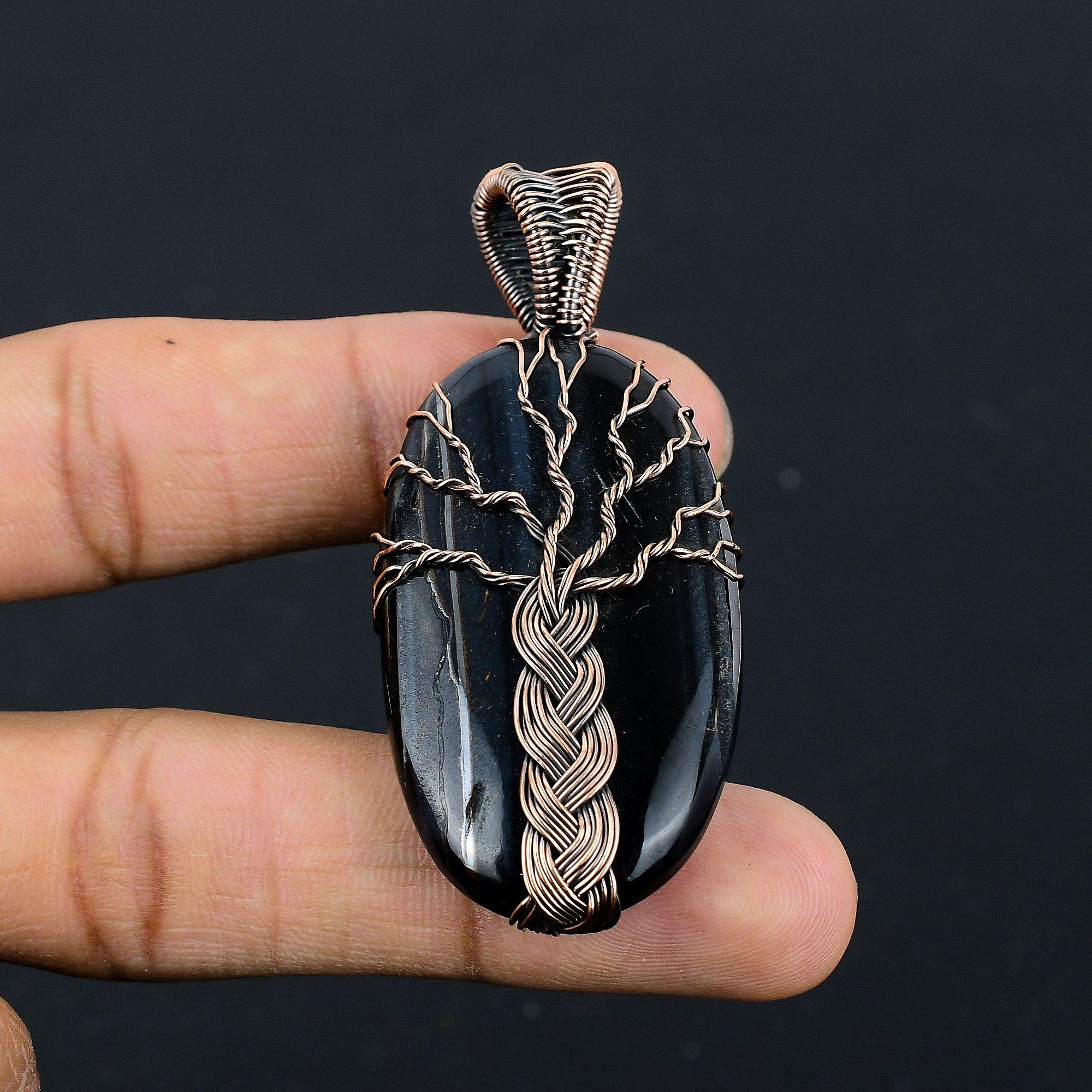 

Neon Blue Apatite Pendant, 999 Copper Wire Wrapped Pendant Handmade Gemstone Jewelry, Gifts For Wife Brand New Pendant 2.55 Inches