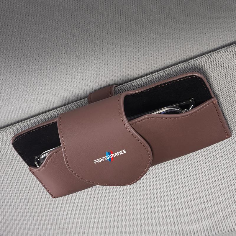 Car Glasses Case Sun Visor Leather Eyeglass Clip Auto Interior For BMW E46 E90 G30 E92 E87 E91 E70 E60 F30 F10 E39 E36 F20 G20 ulcr72