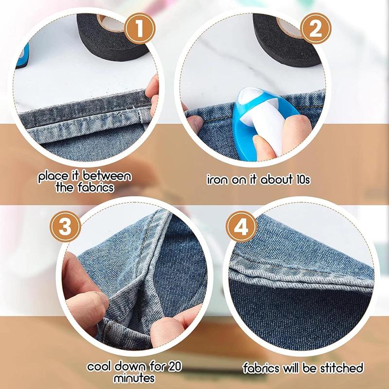 1Pc Hot Melt Double-Sided Tape Self-Adhesive Pants Paste Iron on Trousers Fabrics For DIY Sewing Craft Patchwork Supplies