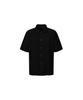 MONPLISSE [Unisex] Full-Open Short Sleeve Pleated Shirt (Black)